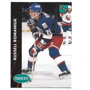 1992 French Parkhurst Russell Romaniuk Winnipeg Jets Rookie Hockey Card [h82]